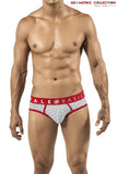 Malebasics Men's Structural Red Print Hip Hugger Brief
